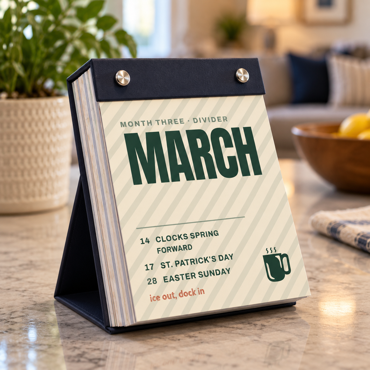 DockTok Daily Dad Joke Calendar 2027 open to the March cover page